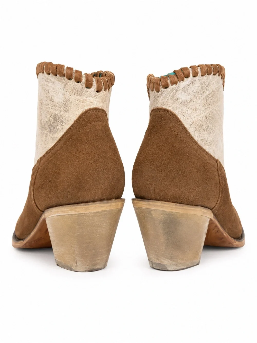 Corral A4276 Women’s 9.5 Woven Sand Leather J-Toe Ankle Cowboy Boots NWOB